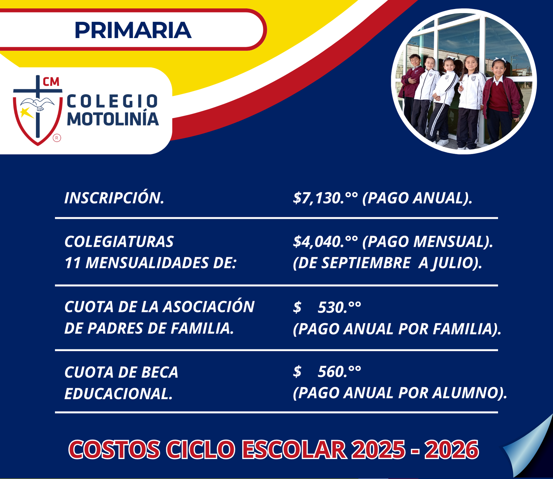 Costos Primaria 25-26